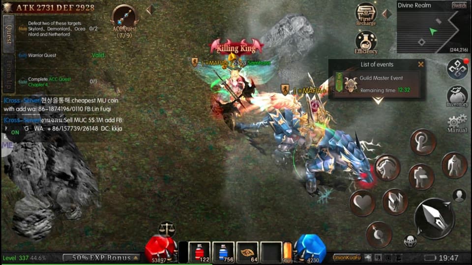 Sesión de elf buff en modo war